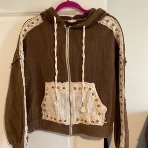 POL Brown Hooded Jacket - Size Large